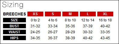 Red Tag Size Chart