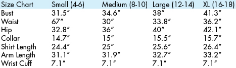 Kastel Denmark Size Chart